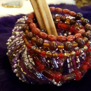 SLINKY RED AND BROWN‎ BRACELET